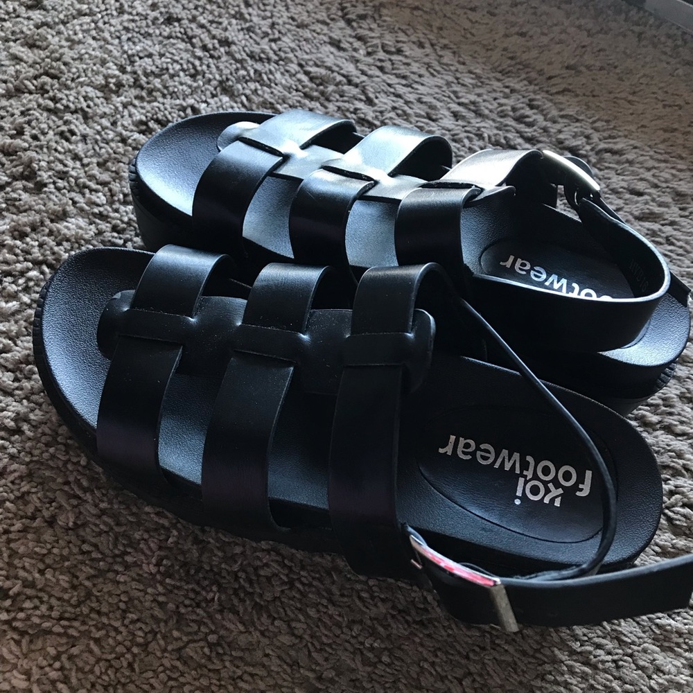 Nasty Gal Black Platform Sandals